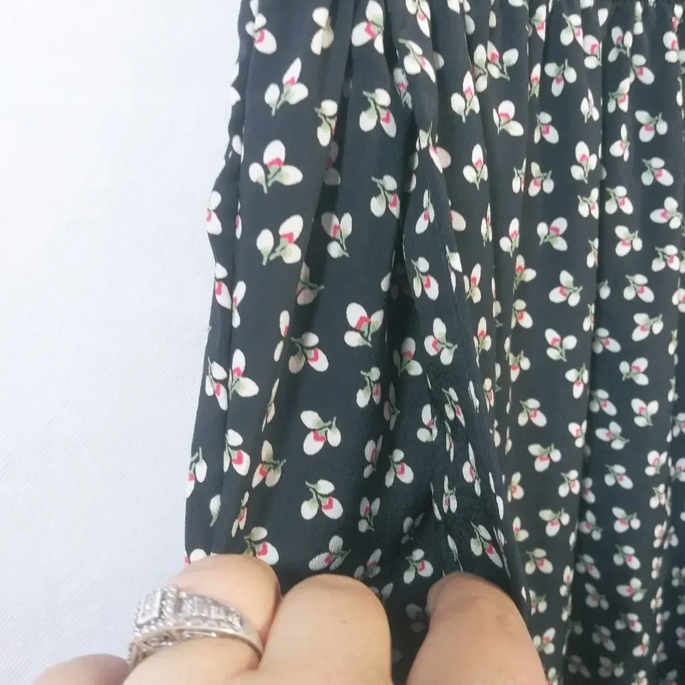 Ventti Black Sleeveless Dress Floral Print With Pockets Size L - Picture 5 of 8